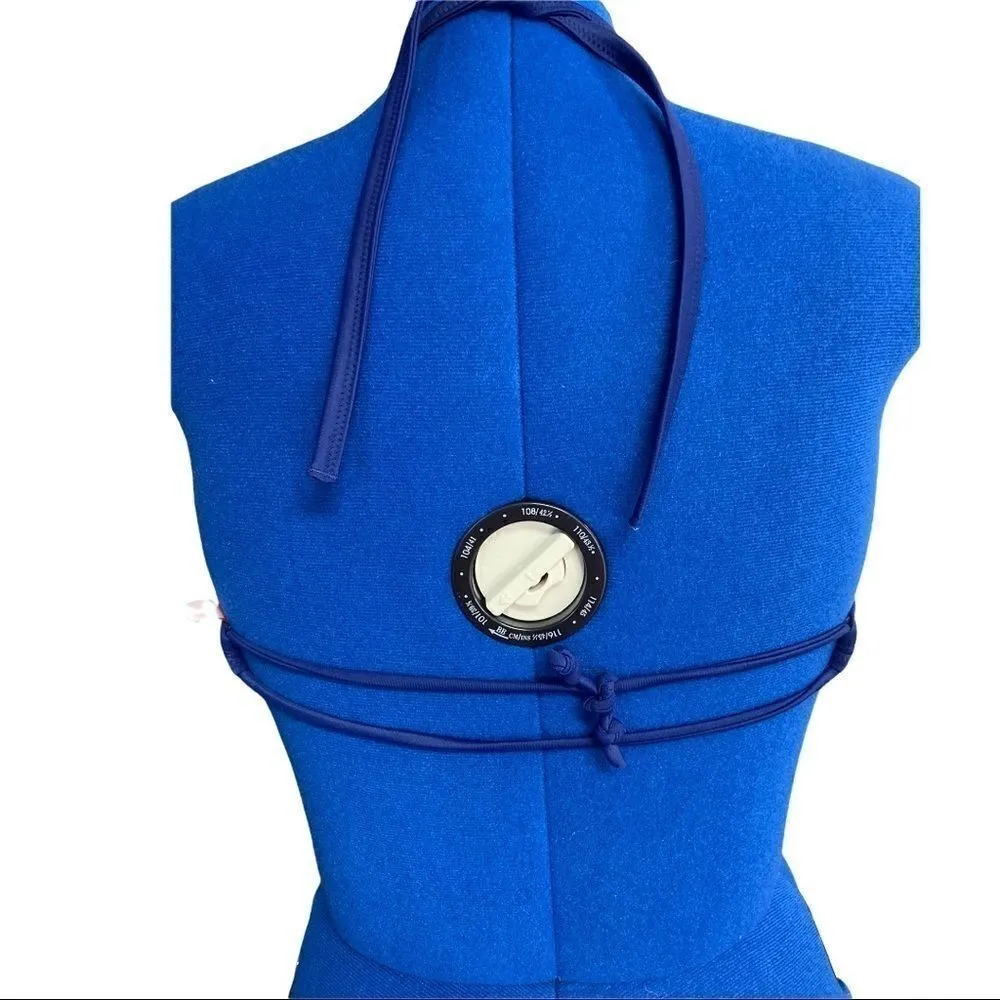 VICTORIA’S SECRET swim suit top, 36D, blue polka dot ruffle tie straps - Image 3