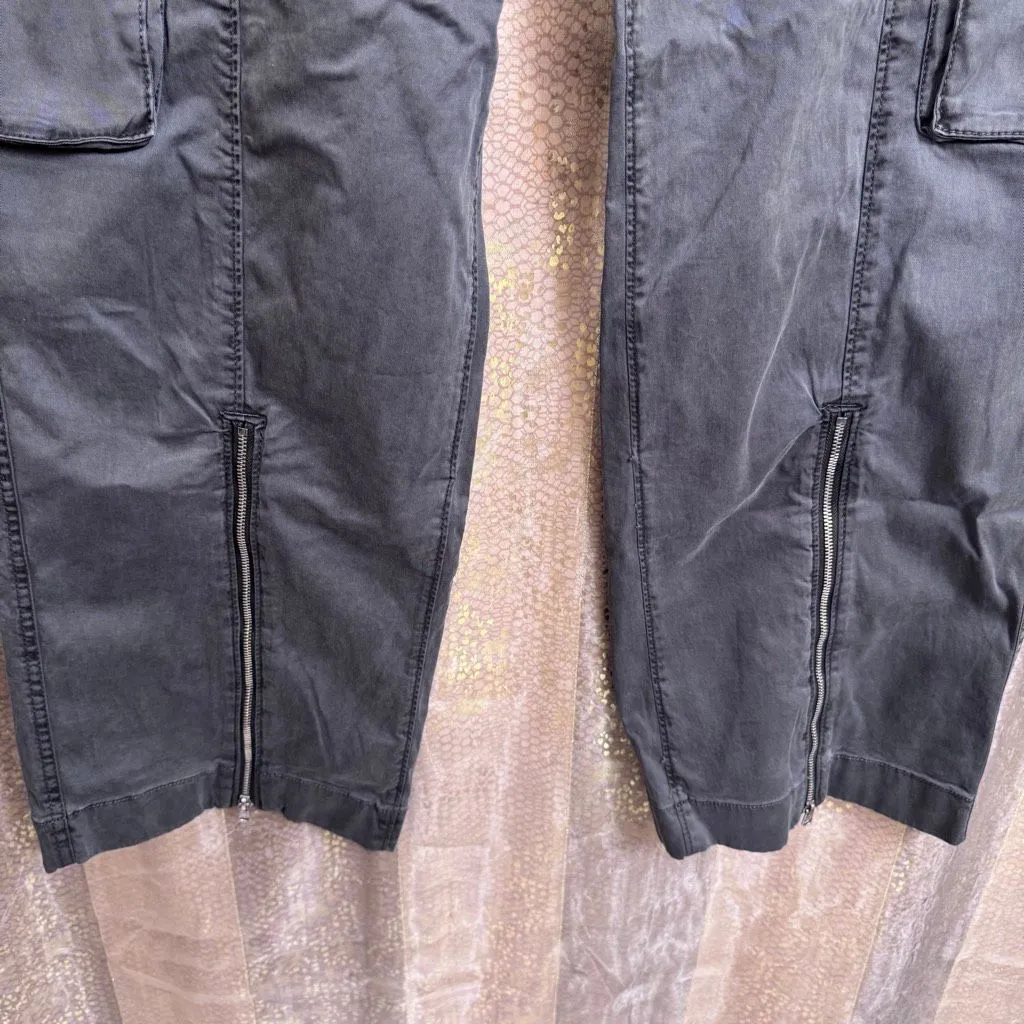 Abercrombie & Fitch Gray Charcoal Baggy Cargo Pull On Pants Small Long Length - Image 6