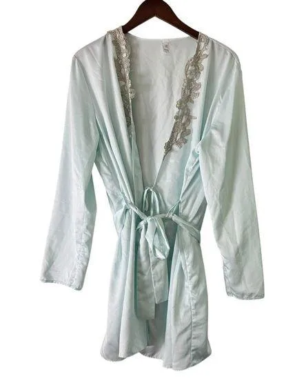 Flora Nikrooz Robe Lingerie Lace Trim Lightweight Loungewear Cover Up L/XL - Image 1