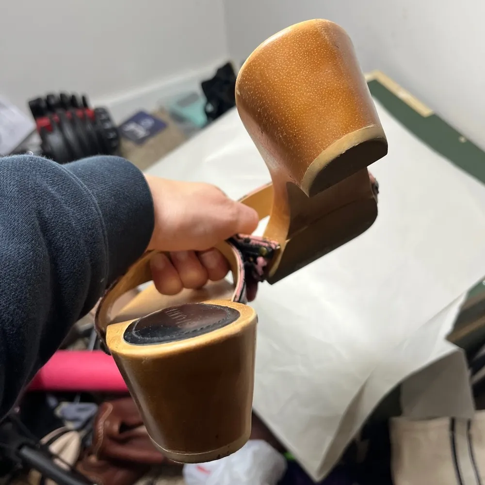 Gianni Bini Christy Leopard Print Calf Hair Wooden Base Slide Kitten Heel Sz 8.5 - Image 11