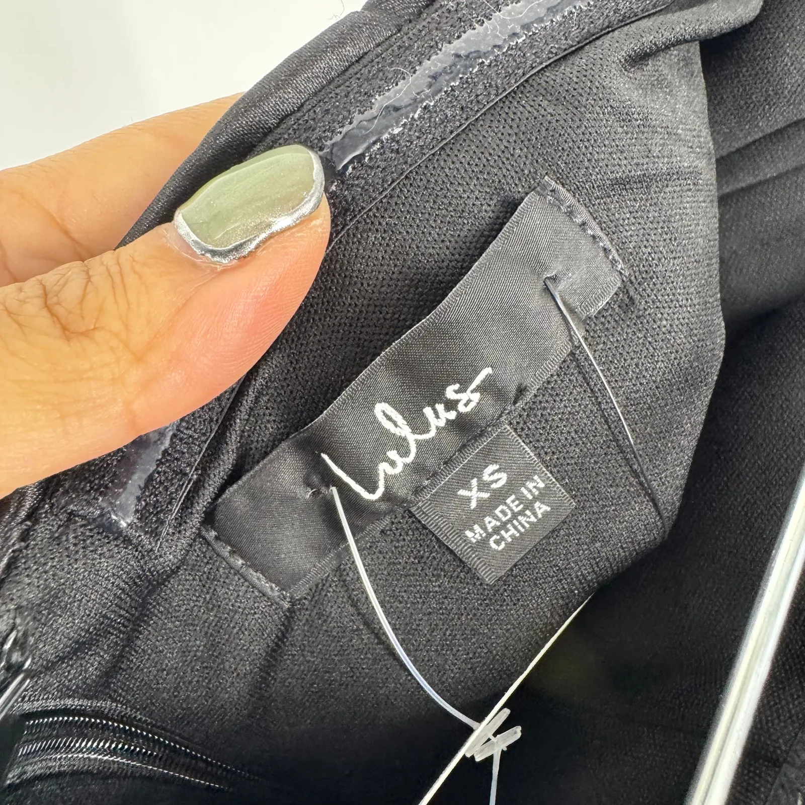 NWT LULUS Perfectly Exquisite Black Satin Strapless Bodycon Mini Dress - Image 4