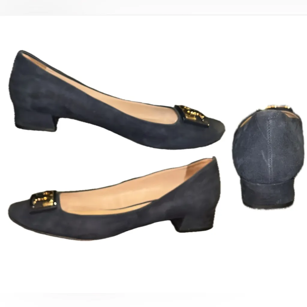 Tory Burch Navy Suede Pumps - Image 3