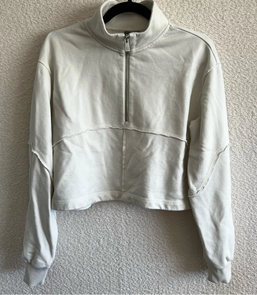 Sweaty Betty Women’s Revive Half Zip Top‎ Lily White Crop Size 6 / Small - Image 1