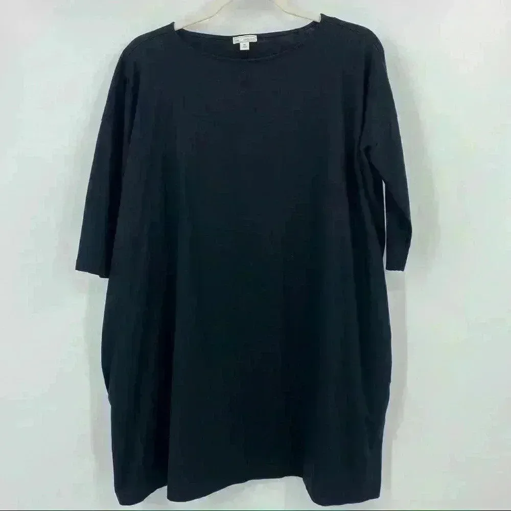 GAP Black 3/4 Sleeve T-Shirt Dress with‎ Pockets Size XS - Image 2