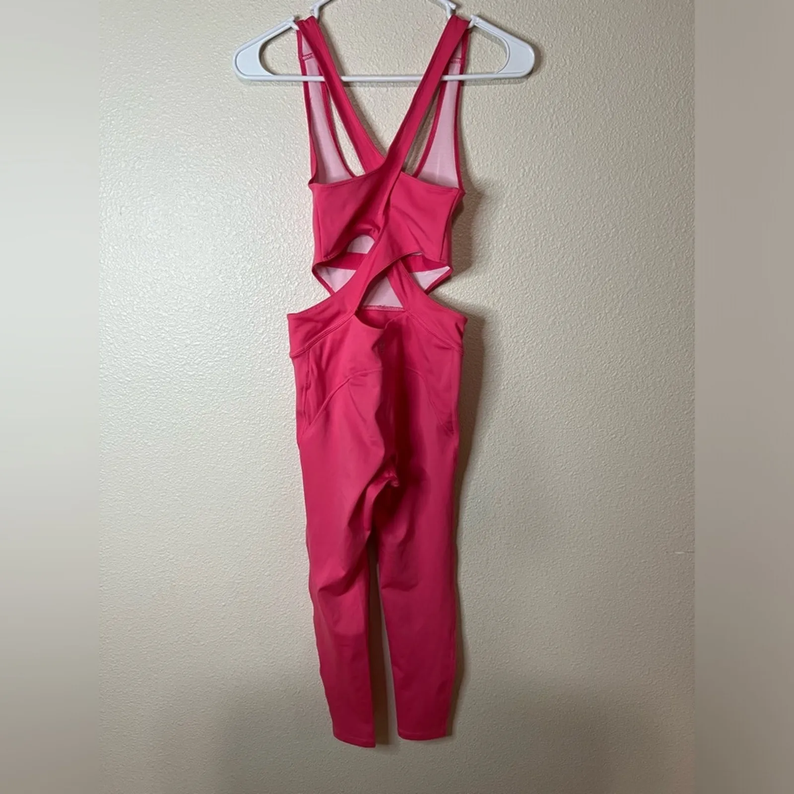 Free People FP movement Rise Pink Back It Up Jumpsuit Bodysuit NEW XS - Image 4