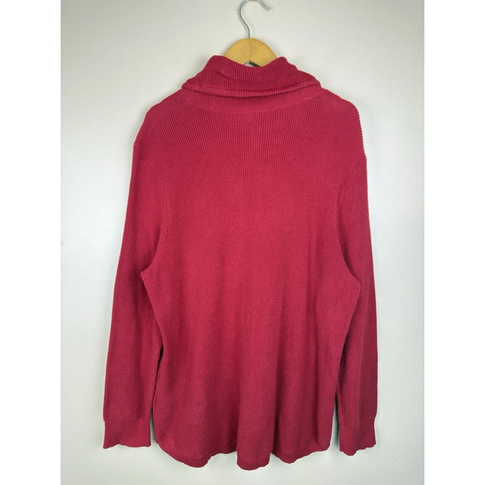 Lauren Ralph Lauren Women’s 2X Red Cowl Neck Cotton Knit Pullover Sweater - Image 6
