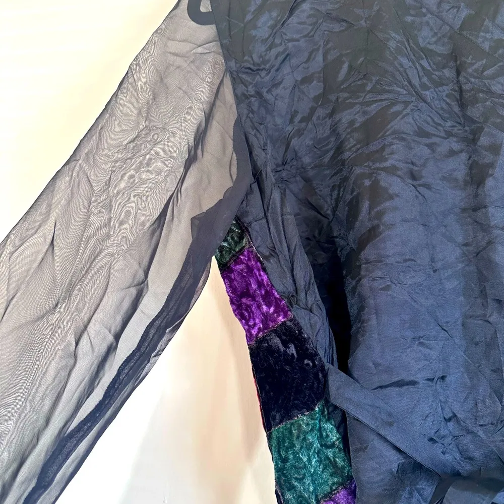 Vintage Bedford velvet/sheer burnout floral print jacket RENFAIRE 16 NEW Black - Image 11