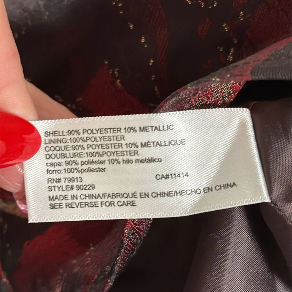 Motherhood Maternity NWT floral shimmer dress woman pregnant size Large Red - Image 8