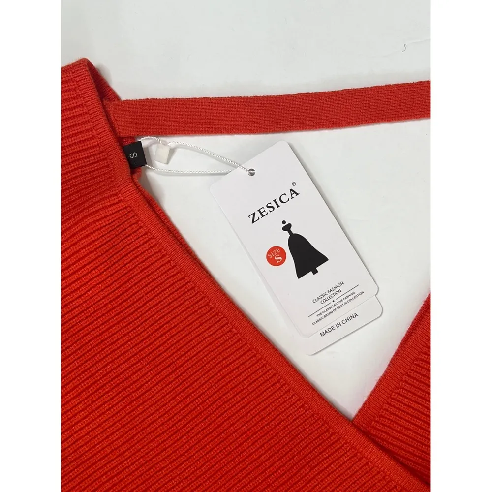 Zesica Orange Peplum Front/Back V - Image 8