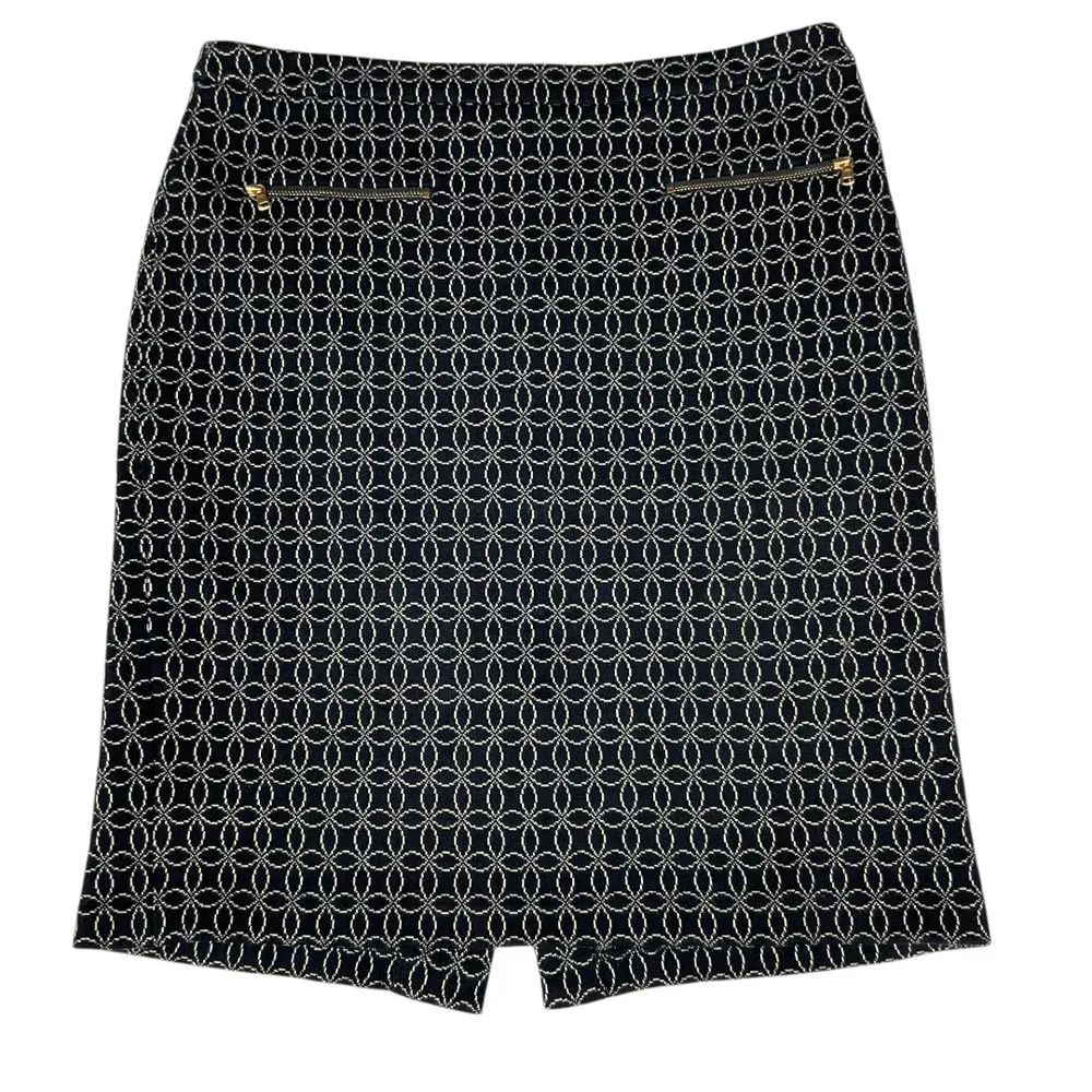 Talbots Women's Pencil Skirt 2 Gold Zippers Pockets Stretch Size 10‎ Career Work - Image 7