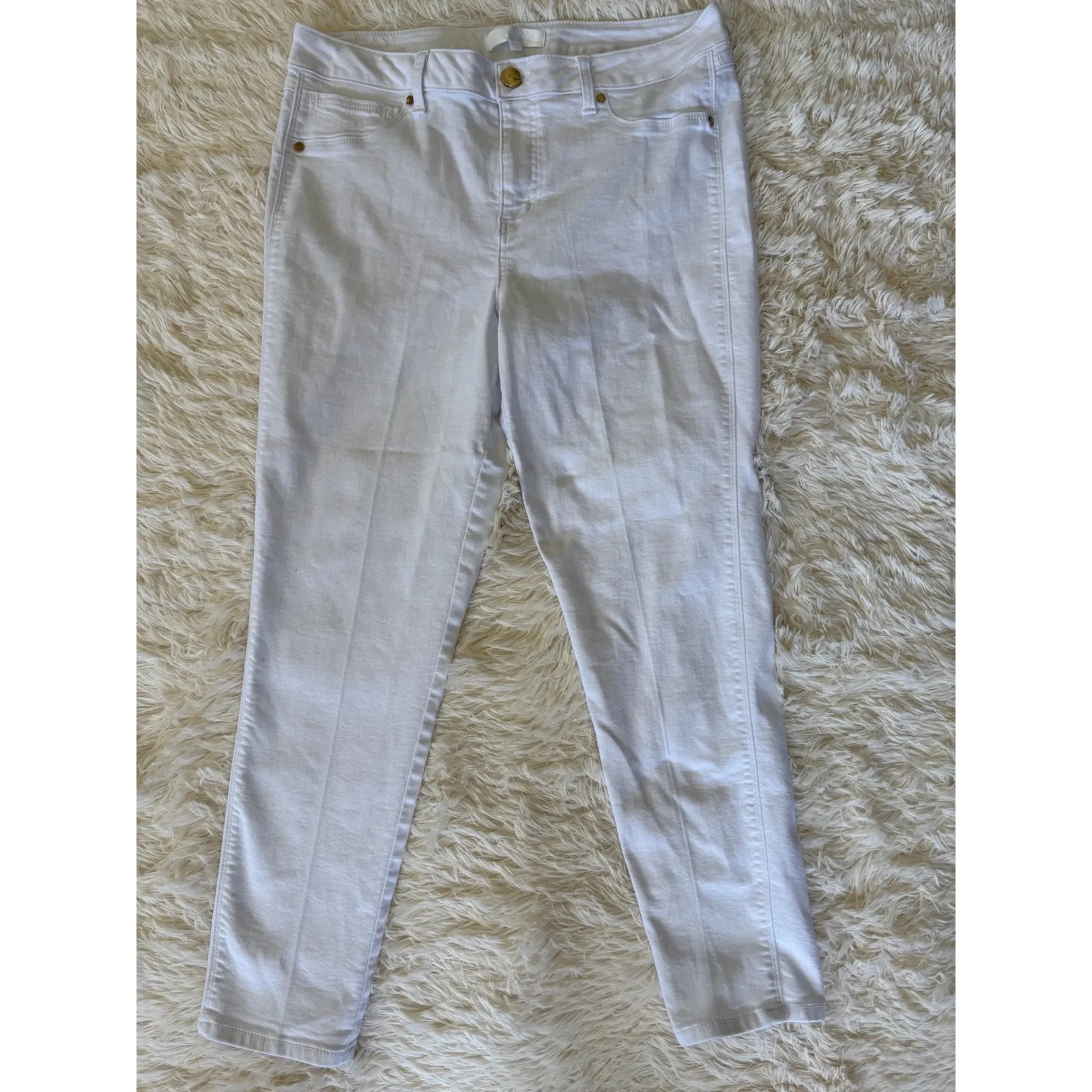 1822‎ Nordstrom Denim White Jeans Womens Size 14 - Image 2