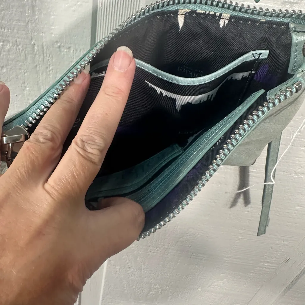 Botkier Trigger Womens Blue Leather Studded Zipper Crossbody Shoulder Bag EUC - Image 8