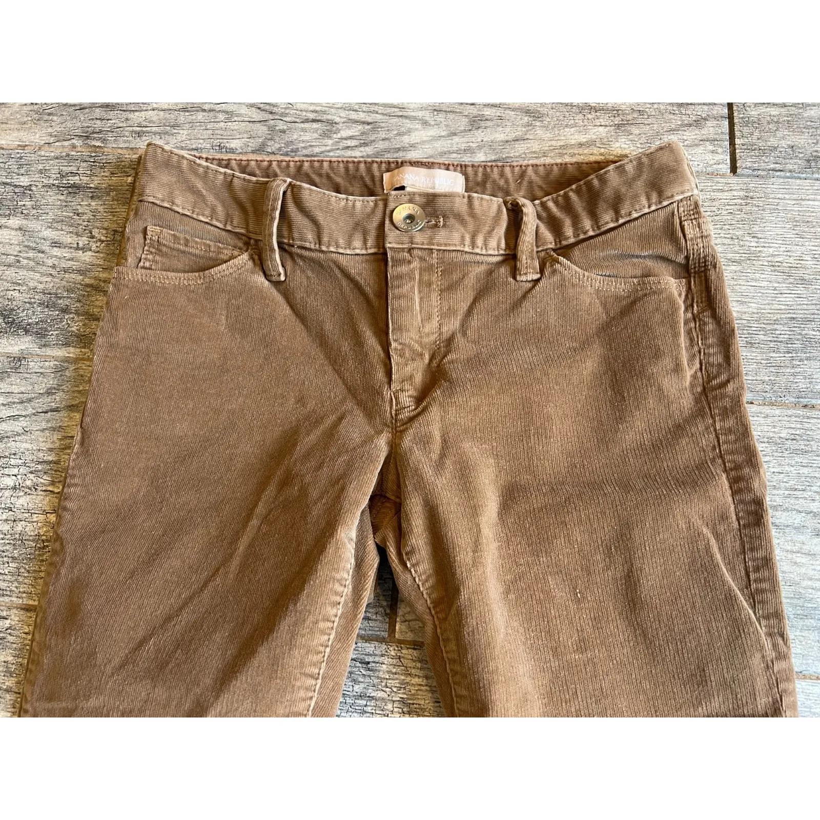 Banana Republic‎ Corduroy Jeans Pants size 25 Skinny Ankle Beige Stretch Jean - Image 8