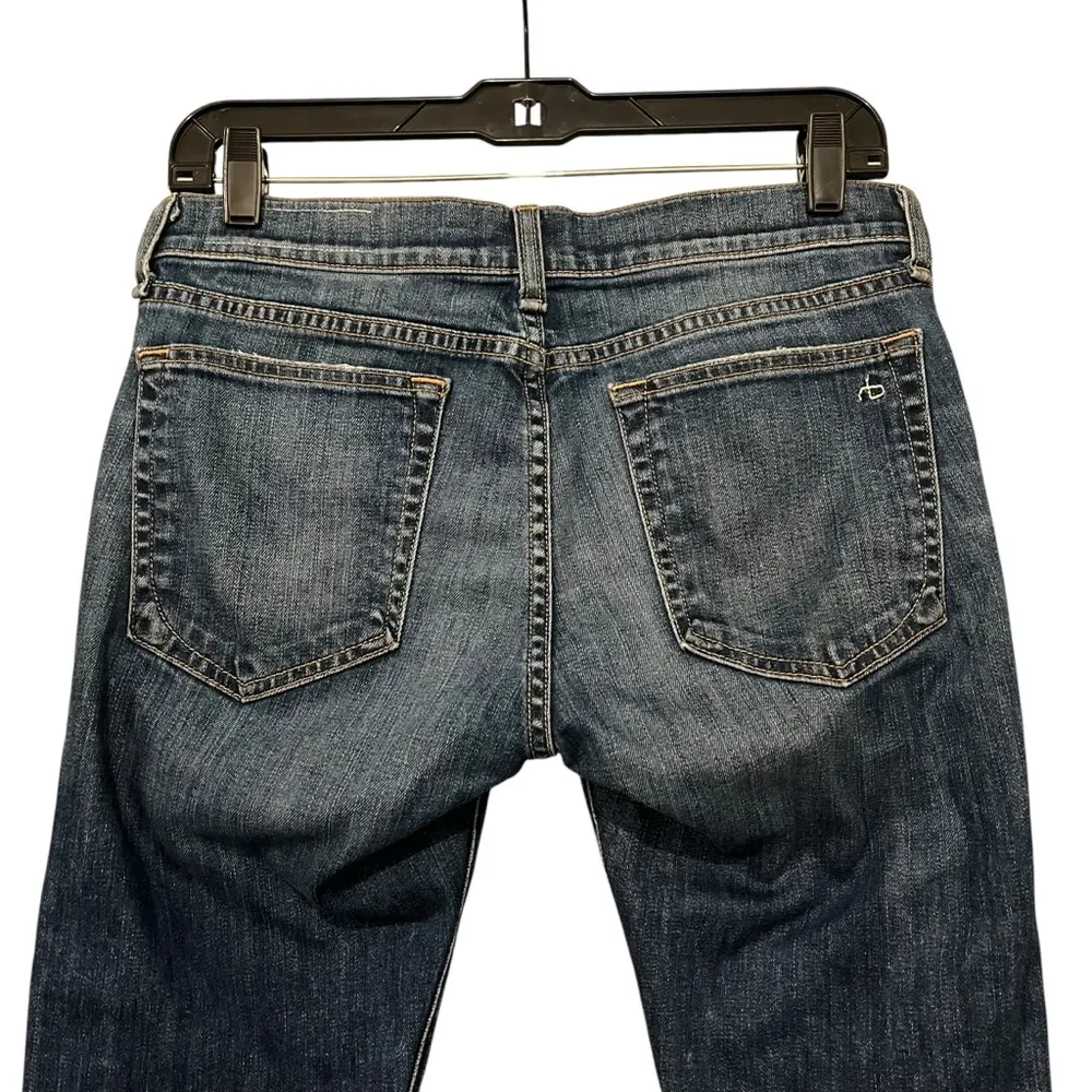 Rag & Bone Dre Distressed Low-Rise Slim Jeans in Canyon Wash, Sz 26 - Image 8