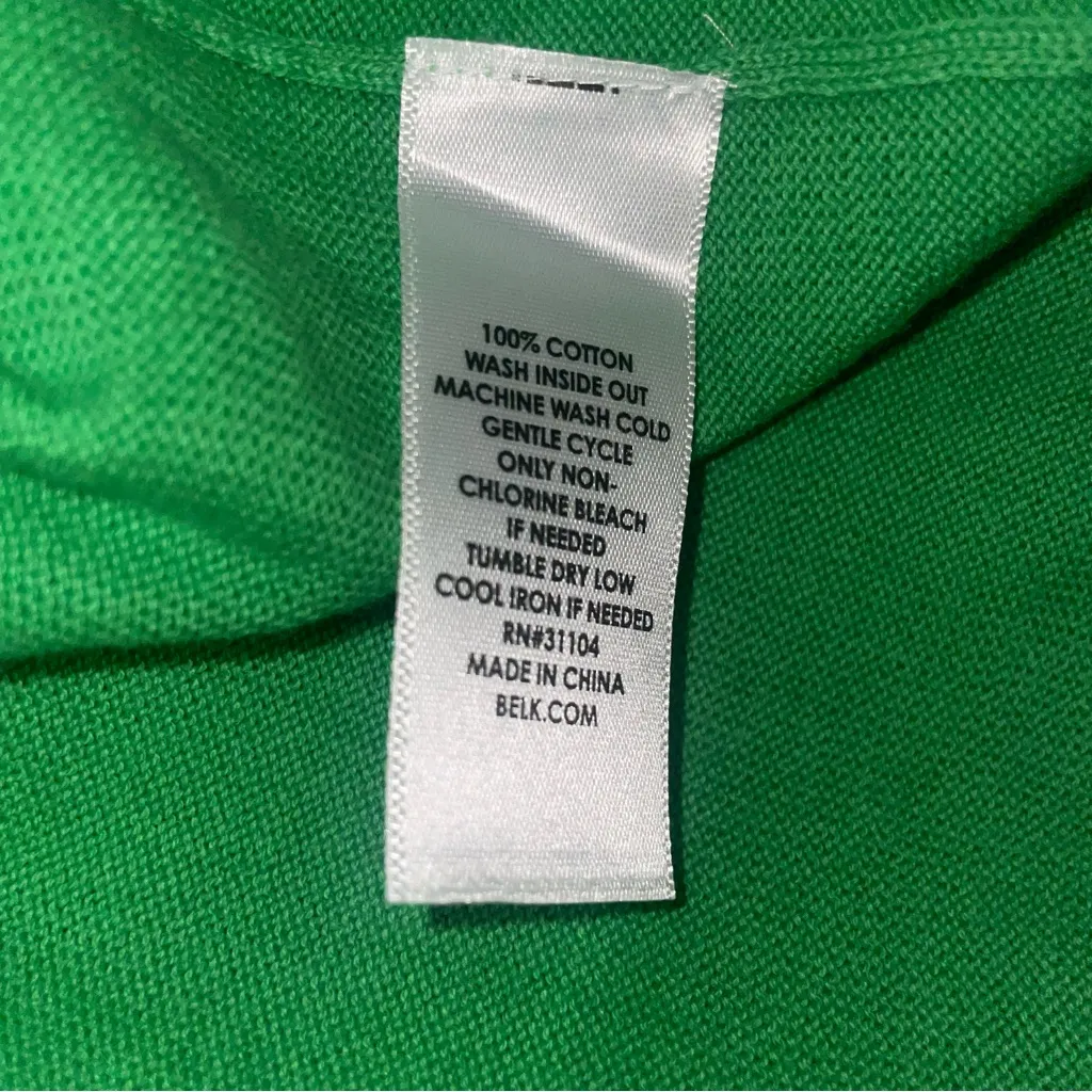 CROWN & IVY Womens Scottie Dog Green Long Sleeve Round Neck Sweater Size XS - Image 4