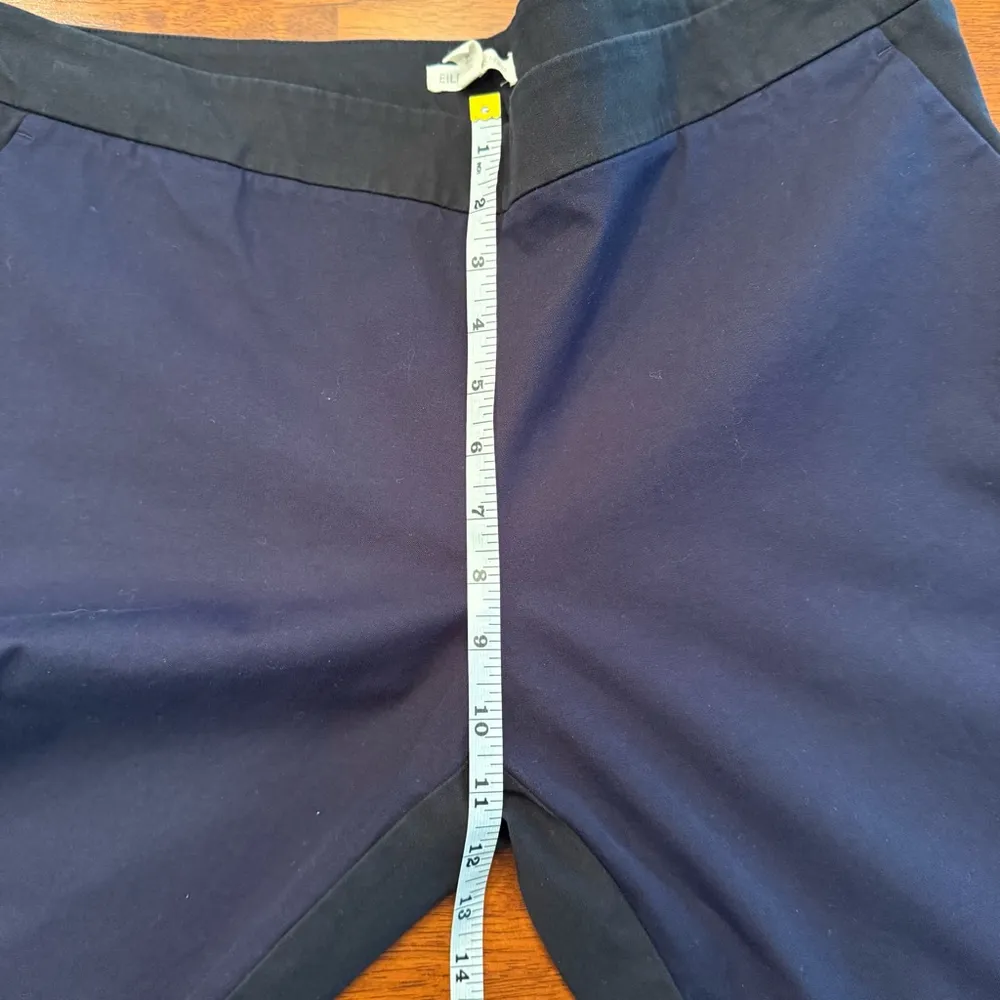 Eileen Fisher Organic Cotton Two Tone‎ Ankle Pants Size Large Navy Black - Image 11