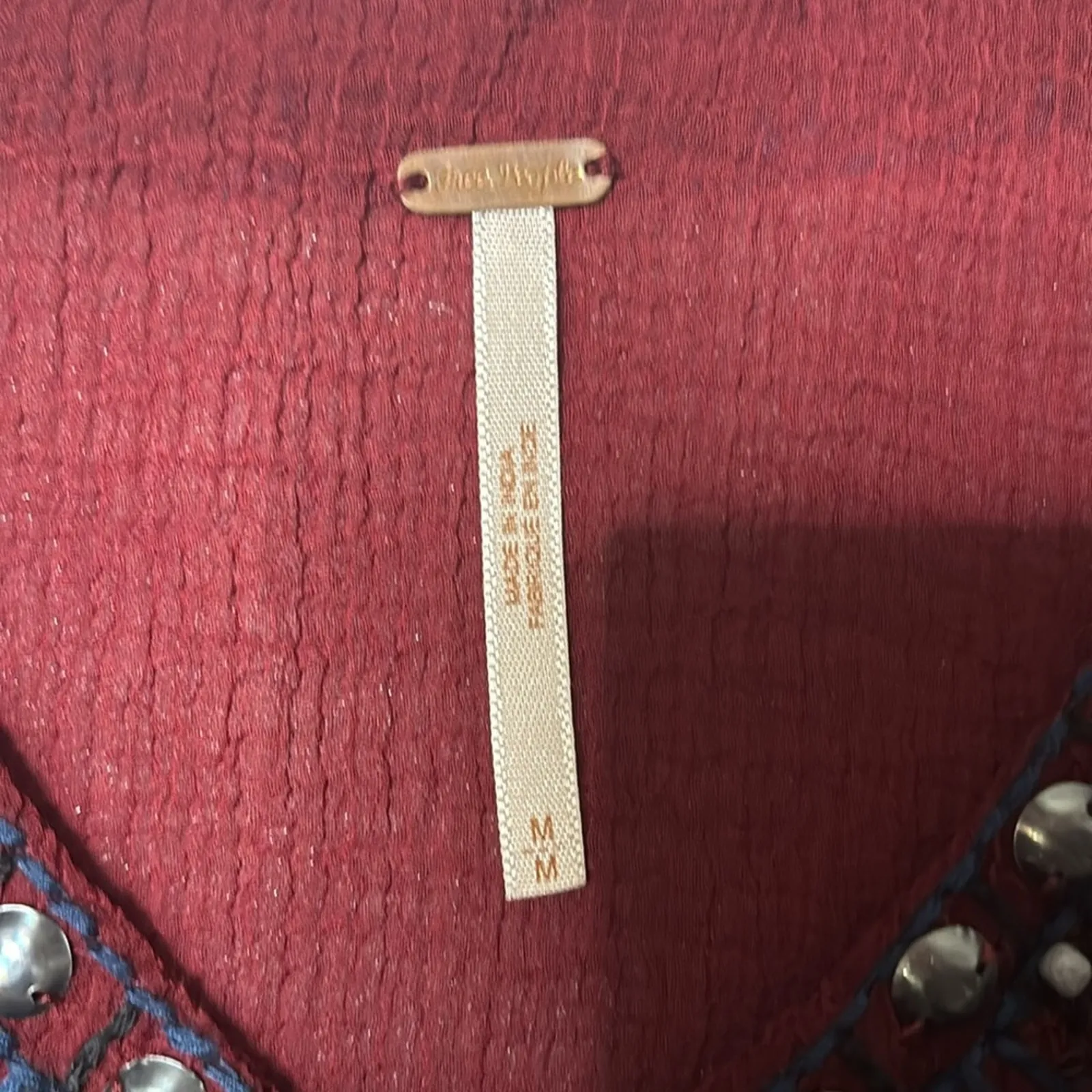 Free People Promesa Peasant Tunic Blouse Sheer Beaded Embroidered Boho M Indie - Image 10