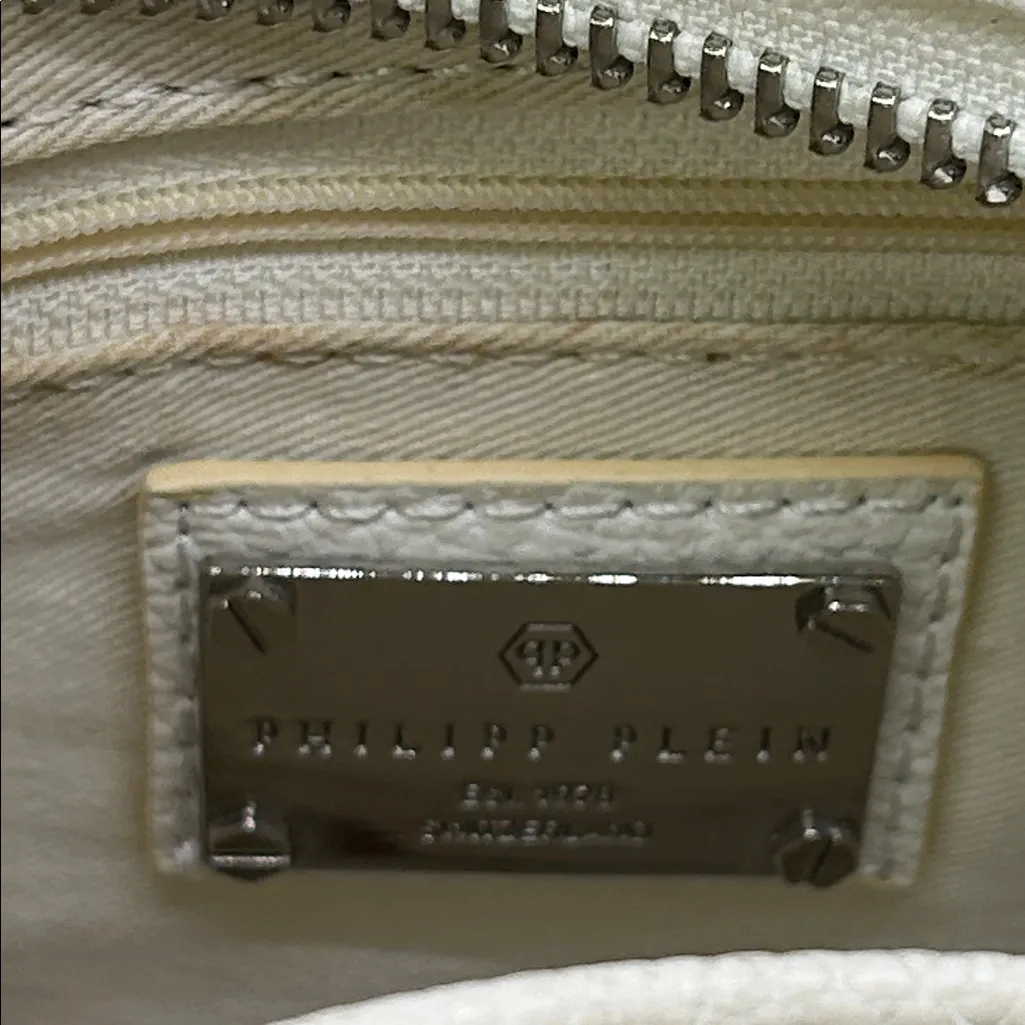 Philipp Plein White Leather Studded Adjustable Straps Backpack Bag 🌺🌺 - Image 5