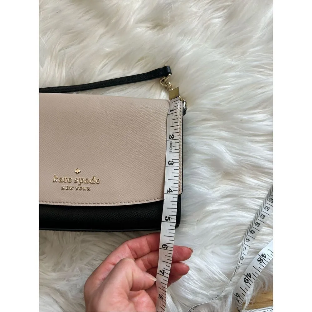 Kate Spade New York Staci Small Flap Crossbody Chalk Pink Saffiano Leather - Image 8