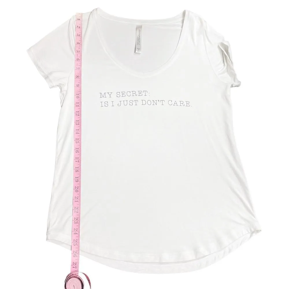 𝅺LORNA Lane ‘The Secret’ Short Sleeve V-Neck T-Shirt in White/Black Size Medium - Image 6