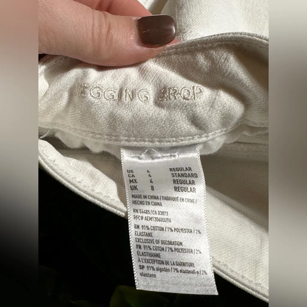 American Eagle Jegging Crop White Jeans Size 4 - Image 4