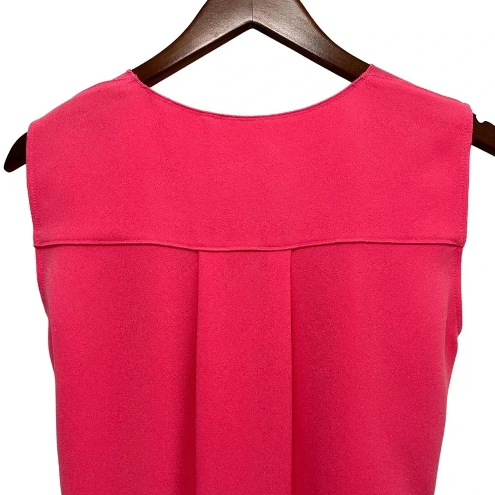Elie Tahari Tunic Mini Dress Sleeveless Pink Crepe Tie Waist Women’s Size 4 - Image 5