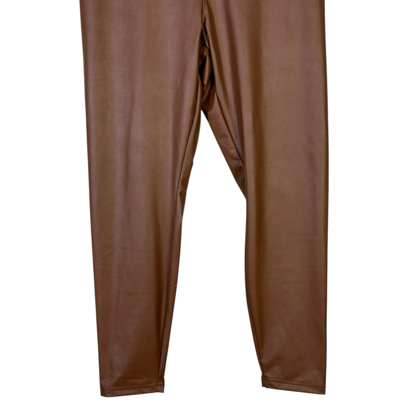 NWT OFFLINE by Aerie Real Luxe Leggings Womens XL Brown Faux Leather High Rise - Image 5