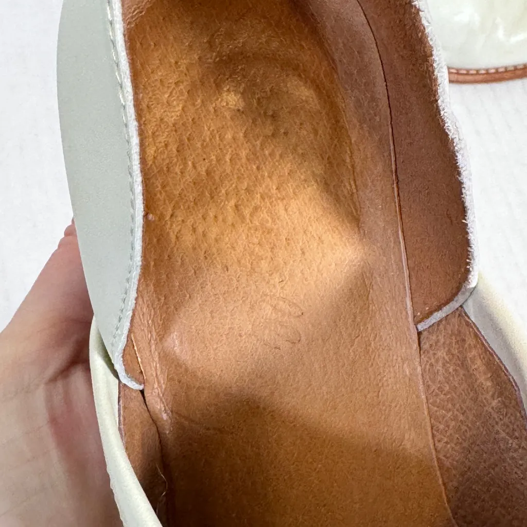 Madewell White Leather Ankle Boots Womens 7.5 Western Pointed Toe Stacked Heels - Image 7