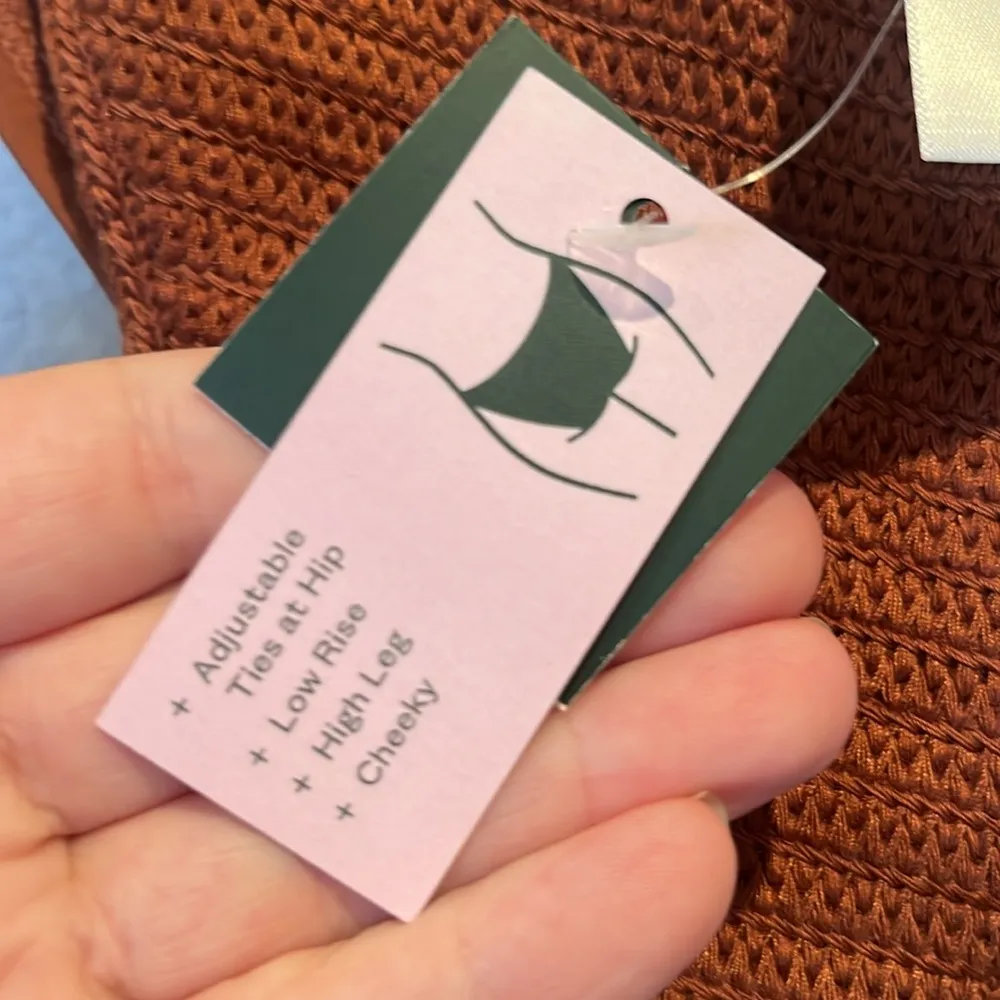 New Wild Fable Women’s Brown Crochet front bikini bottoms String ties Medium NWT - Image 10