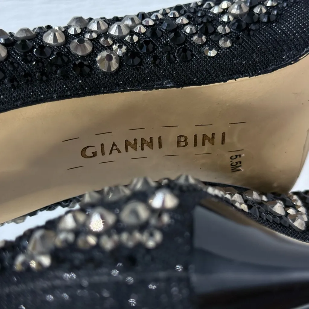 Gianni Bini Black Rhinestone Heels - Image 5