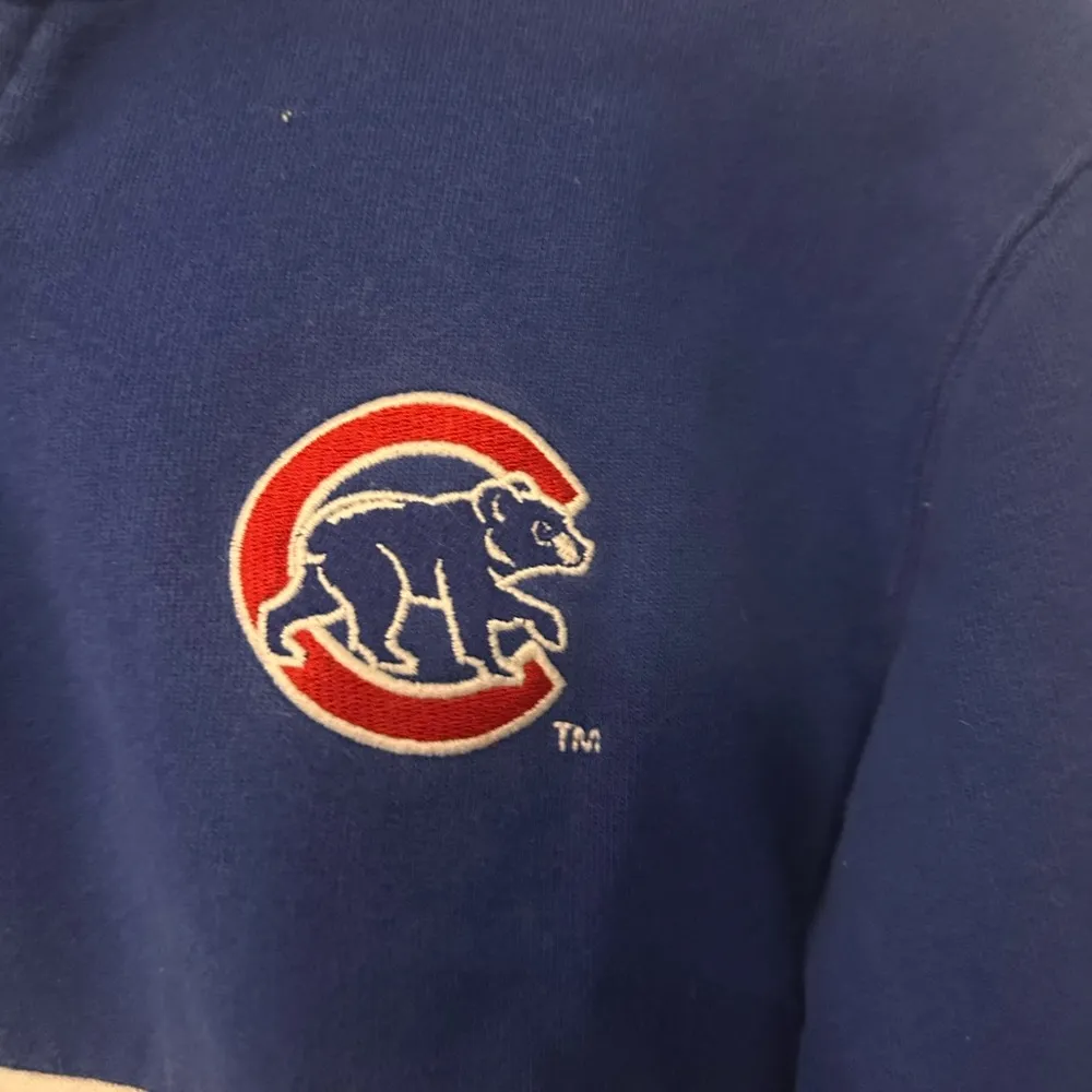 Chicago Cubs 1/4 zip sweatshirt. Size XS Blue - Image 2