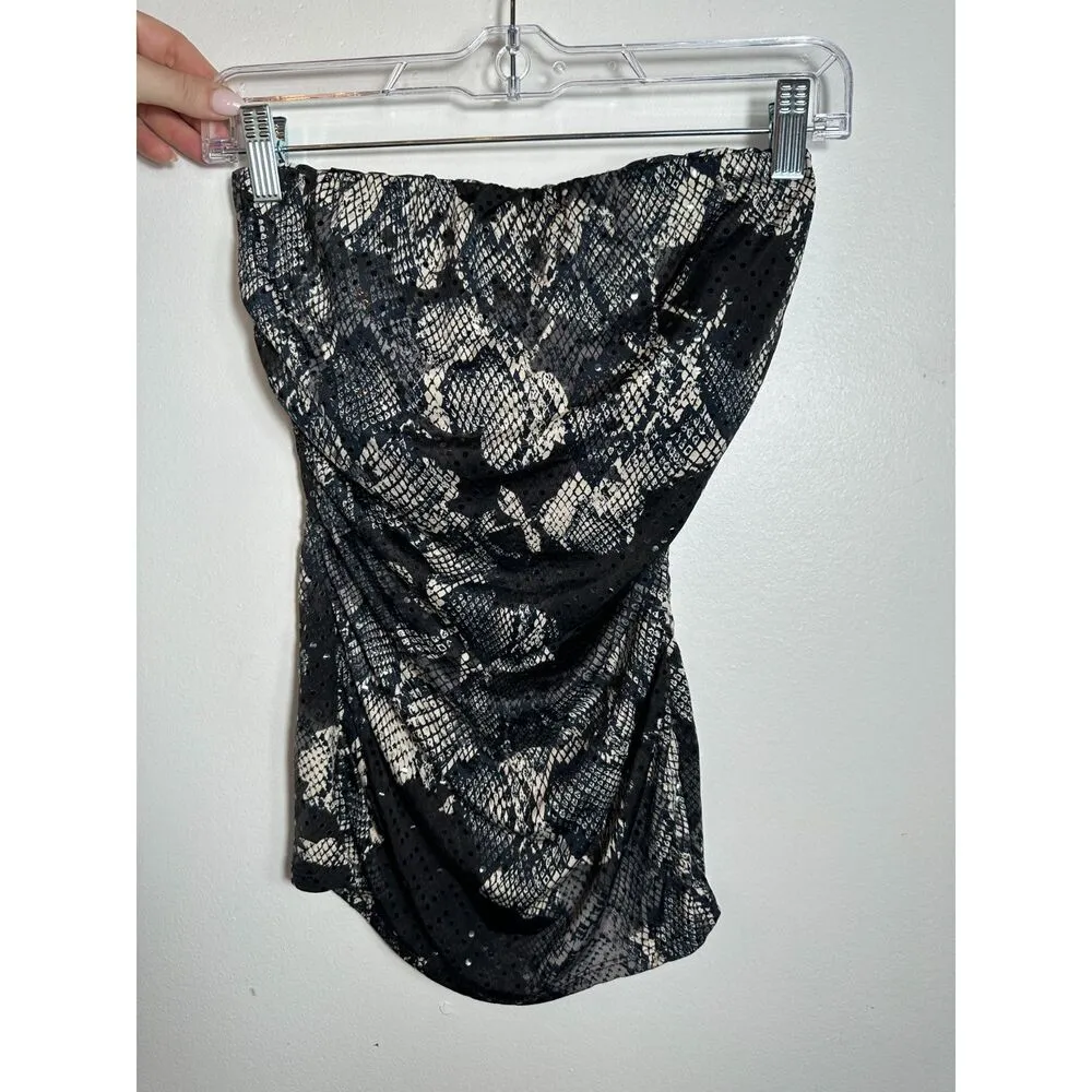 Y2K Express Animal Print Tube Top Size XS - Image 5