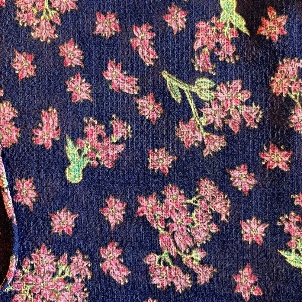 Max Studio Baby‎ Doll Boho Blouse Blue/pink floral Size Medium - Image 4