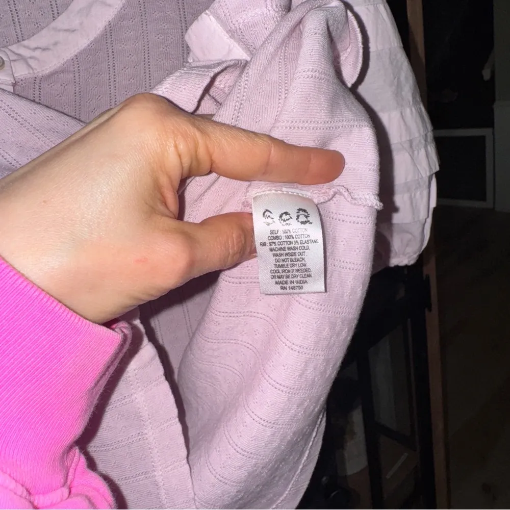 SEA New York Salome Top blouse pointelle puff sleeves lilac blush button down Pink - Image 6