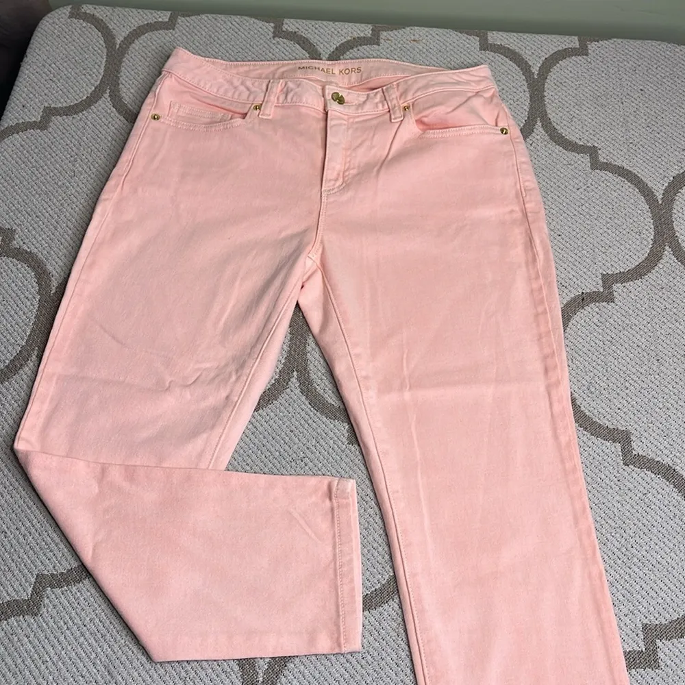 💰 Michael Kors Izzy Cropped Skinny peach jeans - Image 4