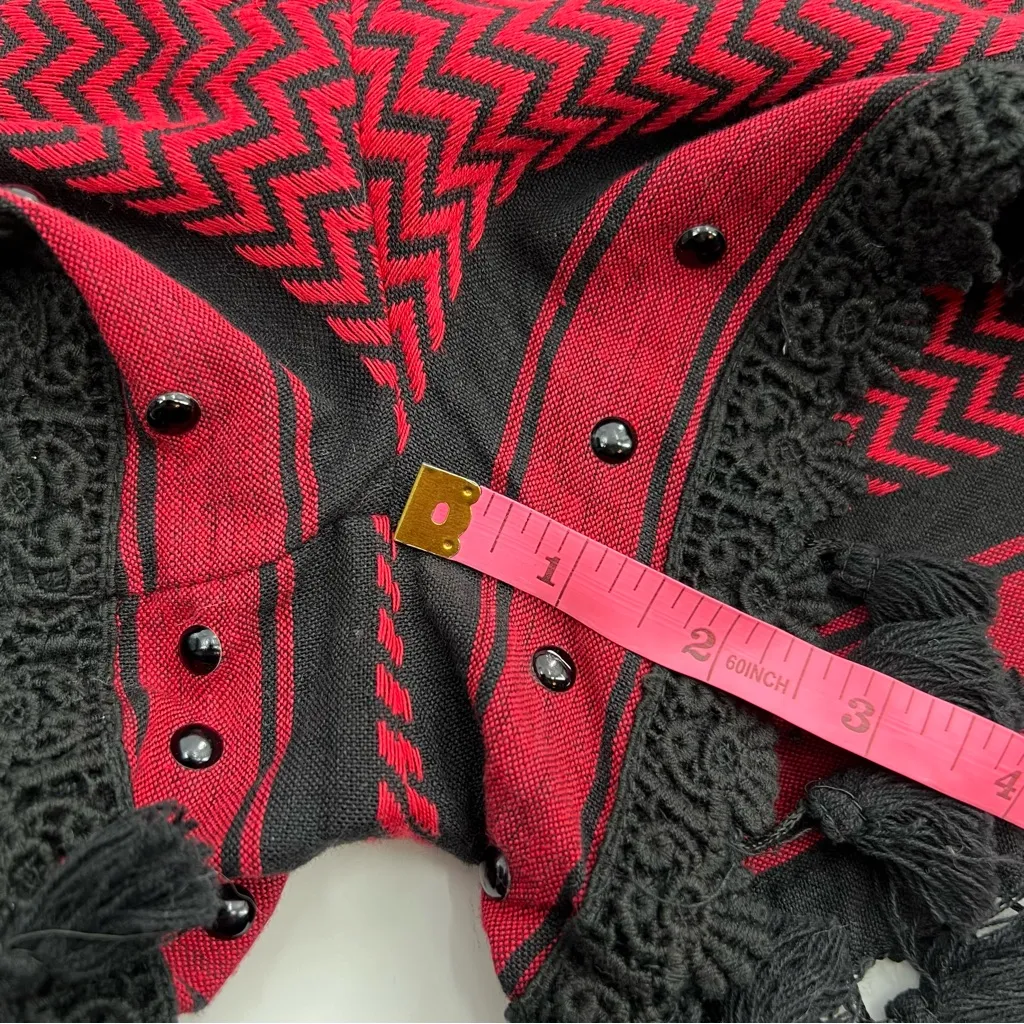 NWT Dodo Bar Or Moav Tassel Embroidered
Crochet Shorts Red Black sz S - Image 9