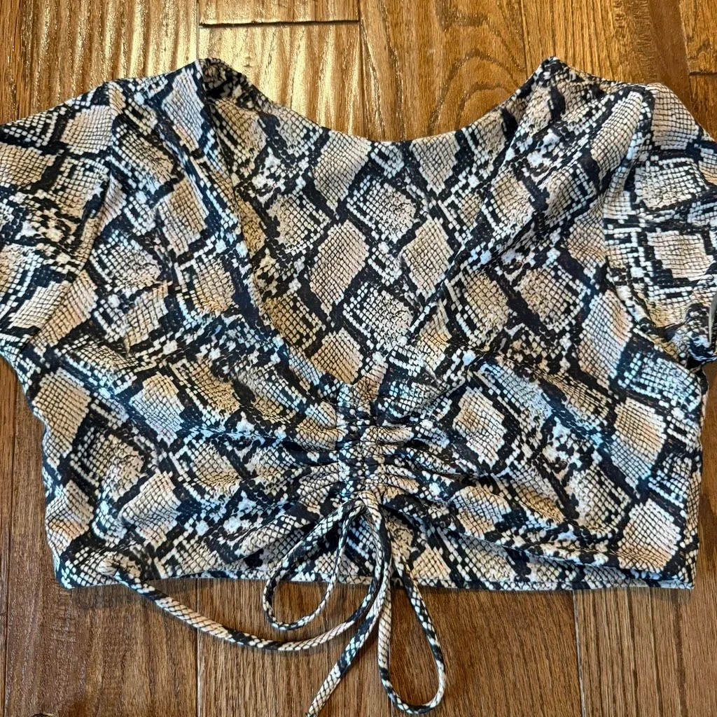 Zaful brown snakeskin adjustable bust cheeky bikini 6 - Image 6