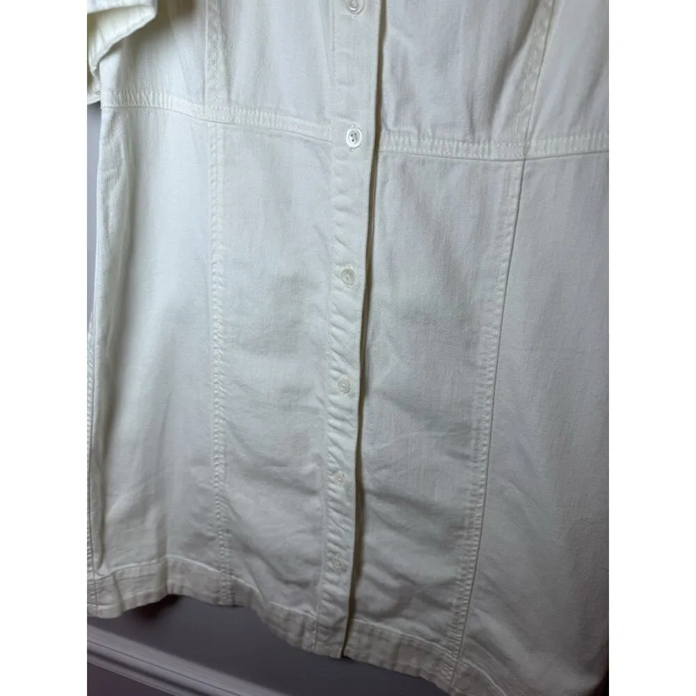 Frame Gillian Puff Sleeve Cotton Mini Dress in Cream/Ecru size Small $398 NWT - Image 10