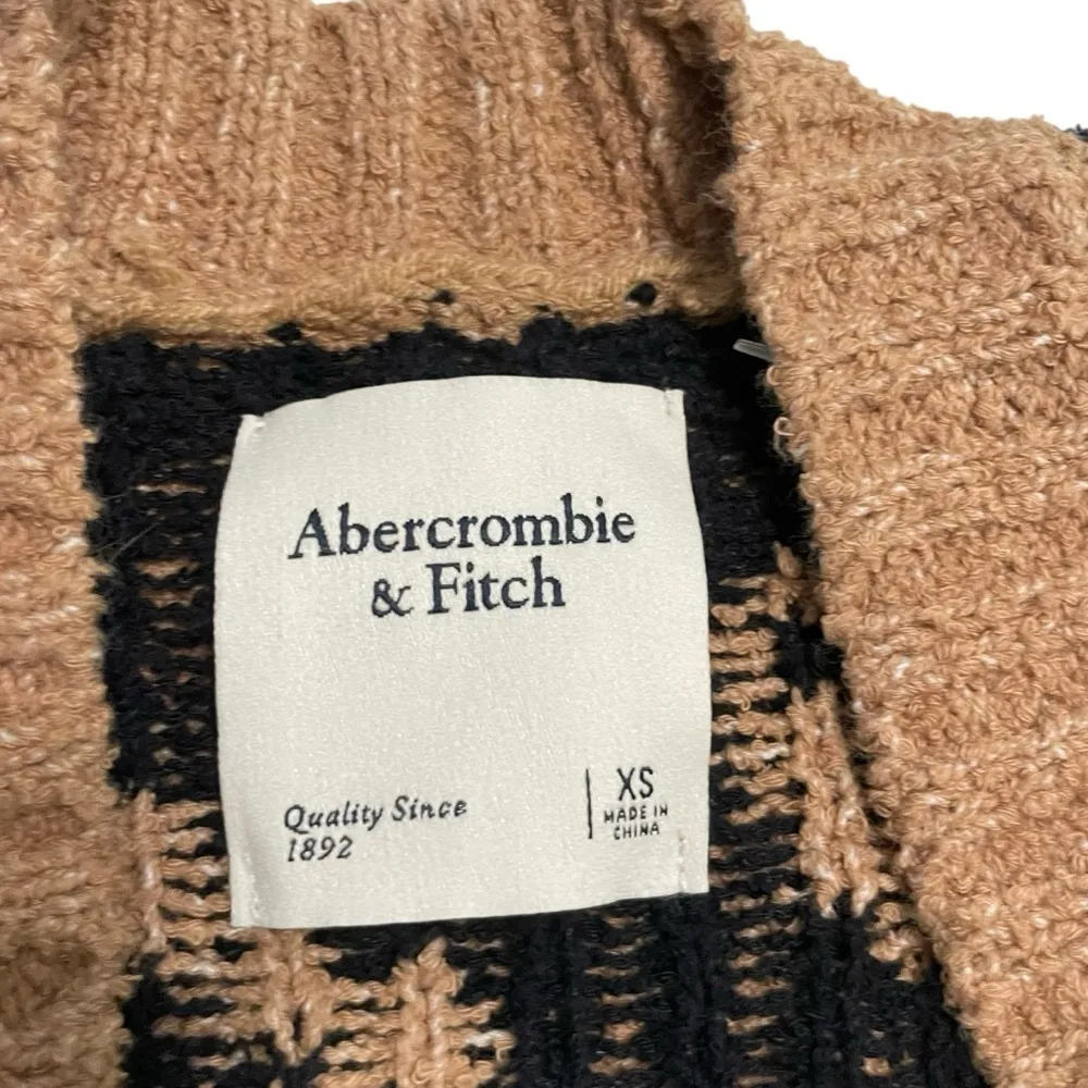 Abercrombie & Fitch Leopard Print Open Front Cardigan Sweater Tan Black XS - Image 9