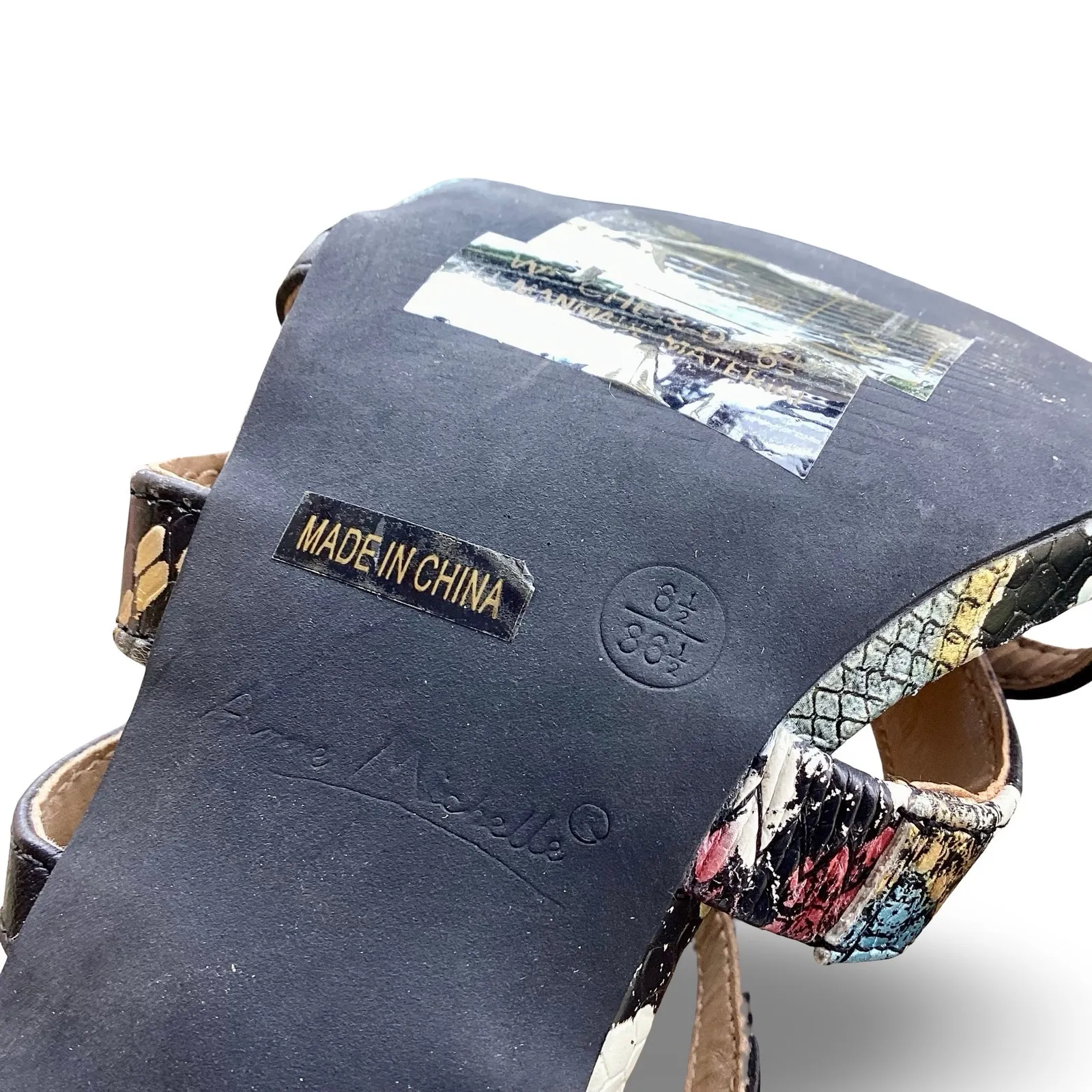 Anne Michelle Faux Snakeskin Metallic Heels - Image 8