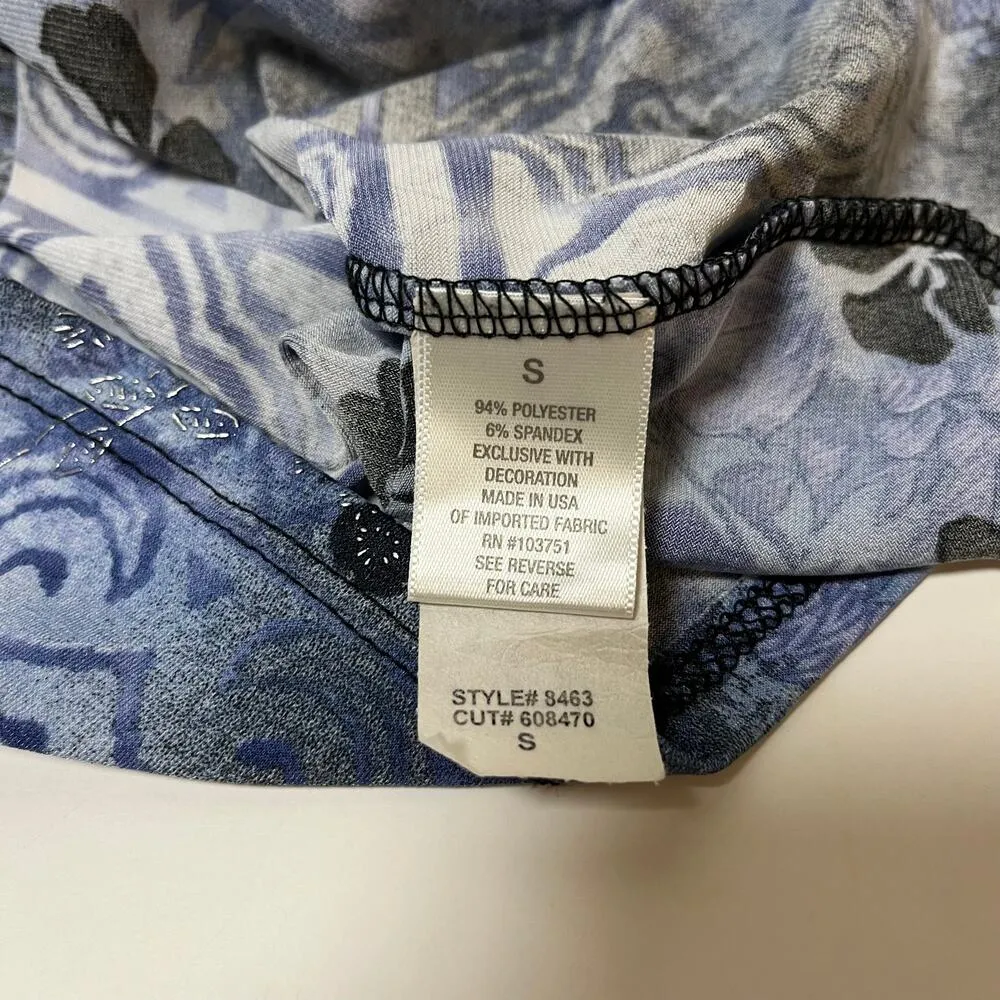 Y2K Fairy Ruffle Blouse Blue White Size Small Office Business Casual 90s‎ Boho - Image 4