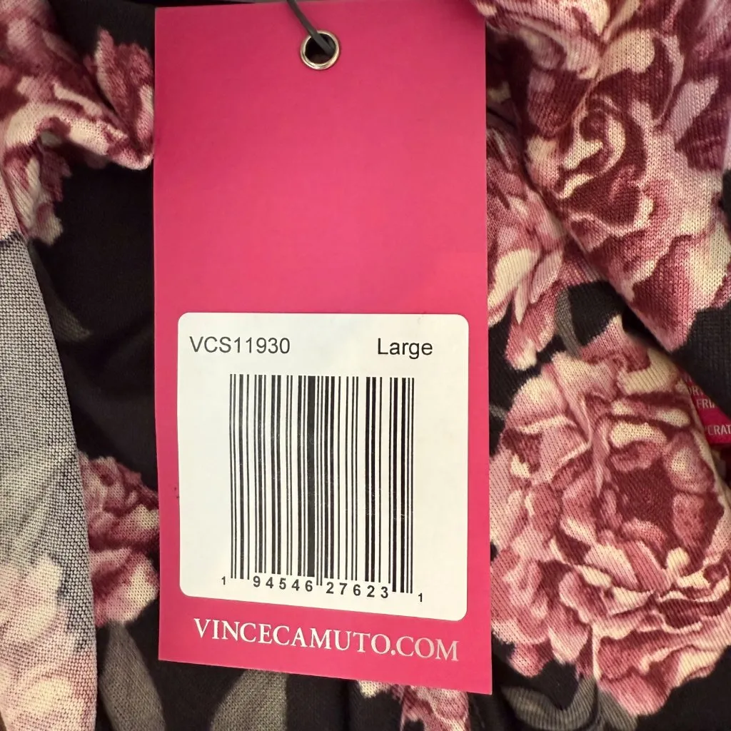 Vince Camuto Floral Molly Loungewear Pajama's Black Pink Size L NWT - Image 5