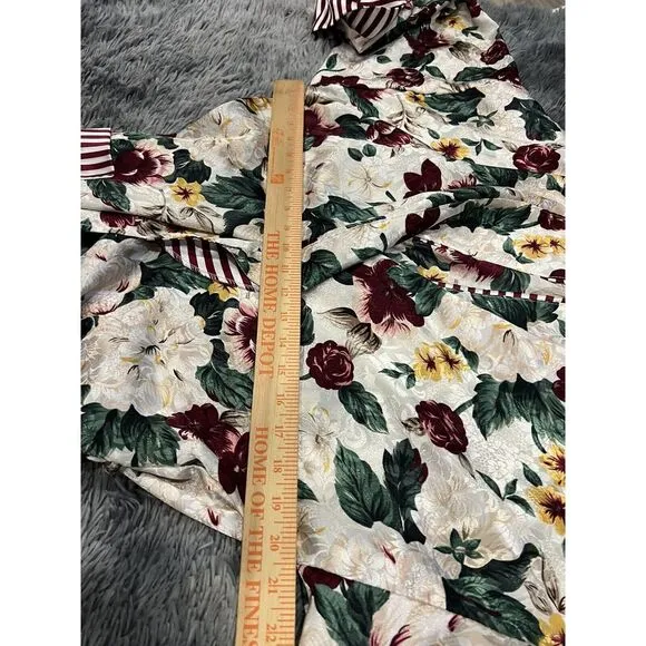Vtg.‎ Signature Expressions Robe Size Large Floral & Chiffon Length 47" - Image 5