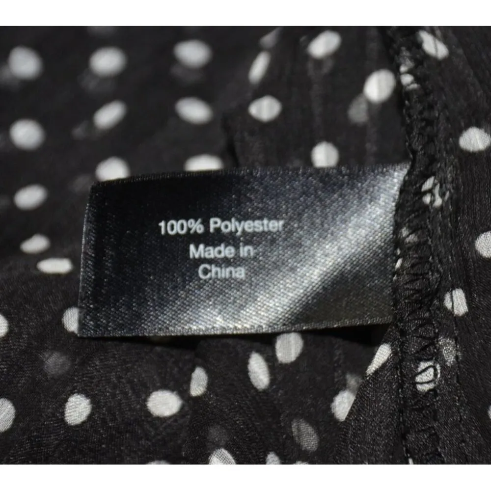 Lane Bryant Black Polka Dot Button Front Sheer Blouse Plus Size 22W 24W Tunic - Image 10