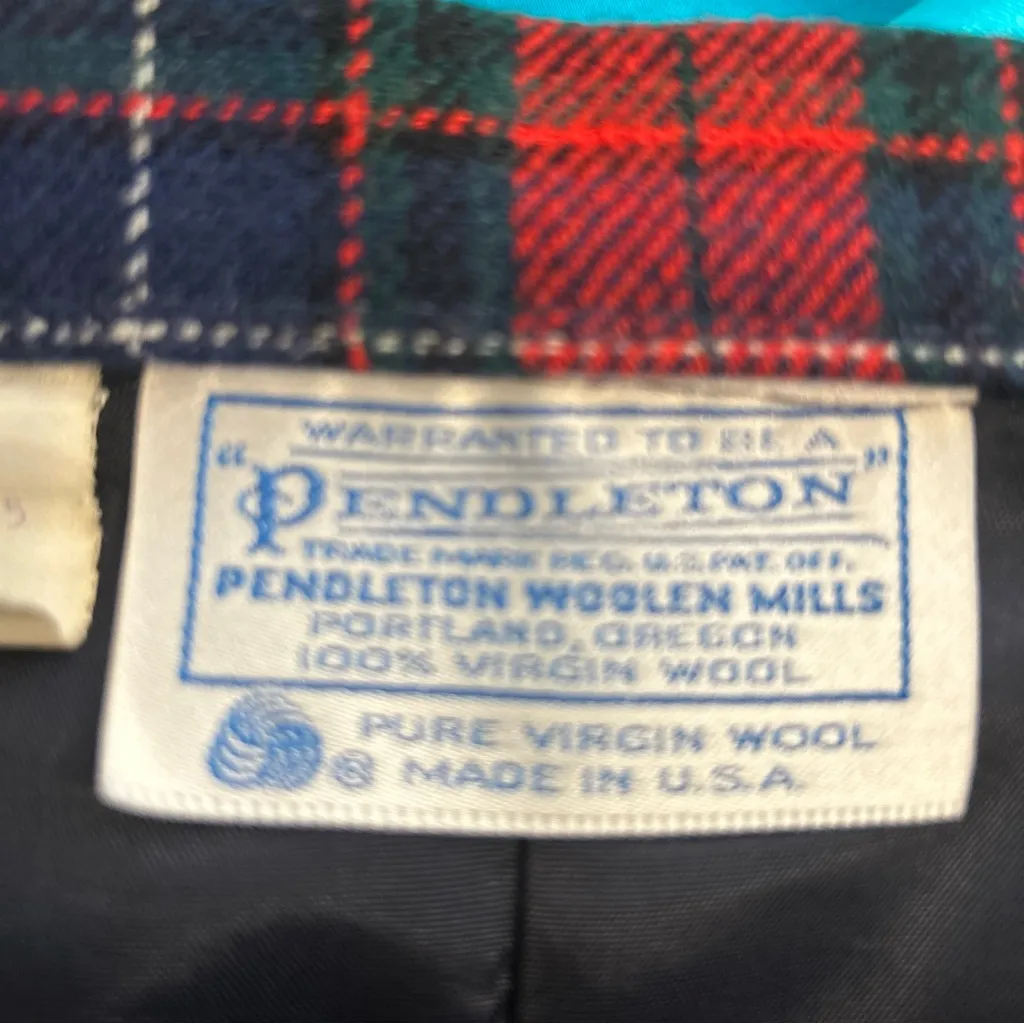 Pendleton Vintage Red Plaid Tartan Skirt 100% Virgin Wool Side Zip Sz 36-EUC - Image 5