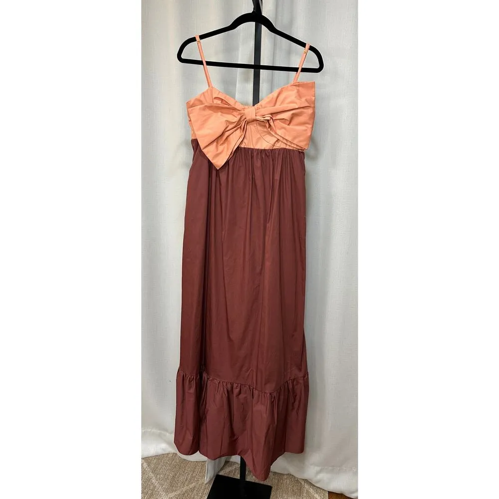 Hutch Olani Bow Flounce Hem Maxi Dress Size Large NWT Anthropologie Flirty - Image 2
