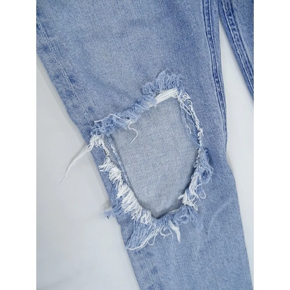 AGOLDE Jeans Womens 28 Nico Jean High Rise Button Fly Cropped Headlines Distress - Image 6