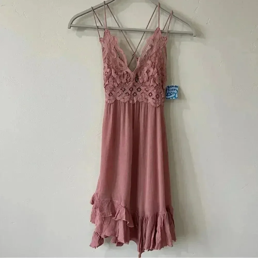 Free People Adella Boho Slip Dress in Rose XS NWT - Image 8
