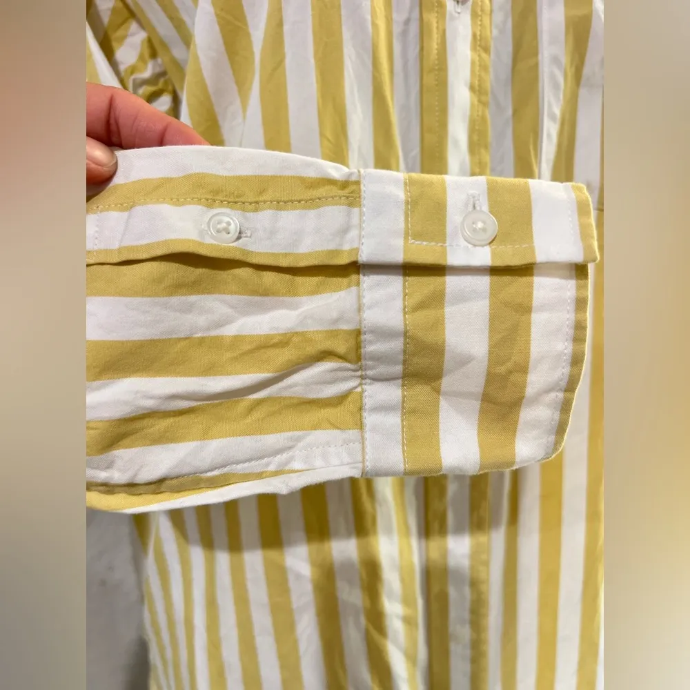 Everlane long sleeve Yellow Striped Cotton Shirtdress 8 - Image 12