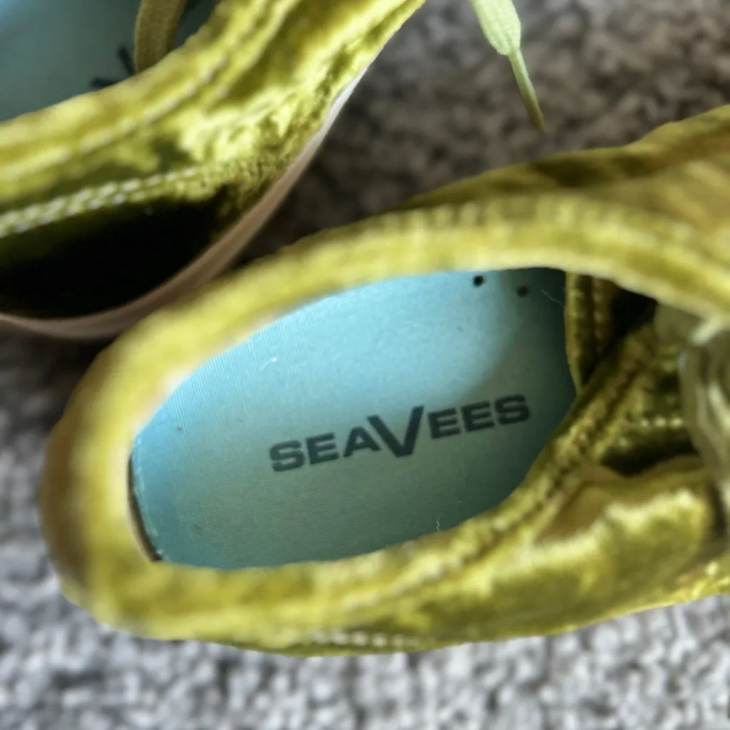 SeaVees Green Velvet Women's Sneakers - Image 7